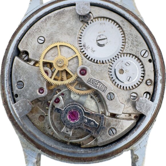 Vintage Angelus Oversized Military Style 17 Jewel Men Mechanical Wristwatch 216 - Picture 6 of 6